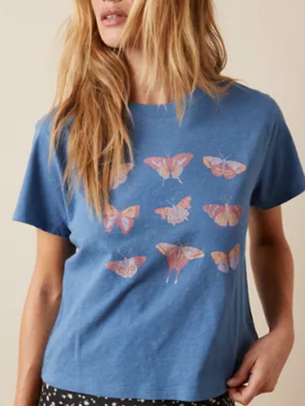American Eagle butterfly T shirt blue size medium
